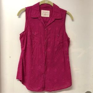 Womens Pink Sleeveless Top